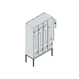 thumbnail of C+P Z-Spind Classic PLUS, Gestell, 8 Abteile, HxBxT 212x120x50cm, Zylinderschloss, Hellgrau/Fernblau von PROREGAL
