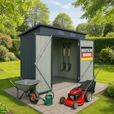 thumbnail of Gerätehaus L– verzinktes Metall in Anthrazit| Inkl. Schloss & Werkzeughaken | wetterfester Geräteschuppen, Gartenhaus