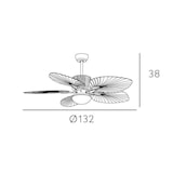 thumbnail of Ventilador rustico led 24w COLLA DC negro 5 Aspas y mando a distancia Fabrilamp