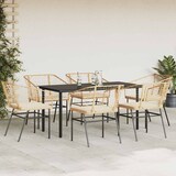 thumbnail of vidaXL 7-tlg. Garten-Essgruppe mit Kissen Braun Poly Rattan Glas