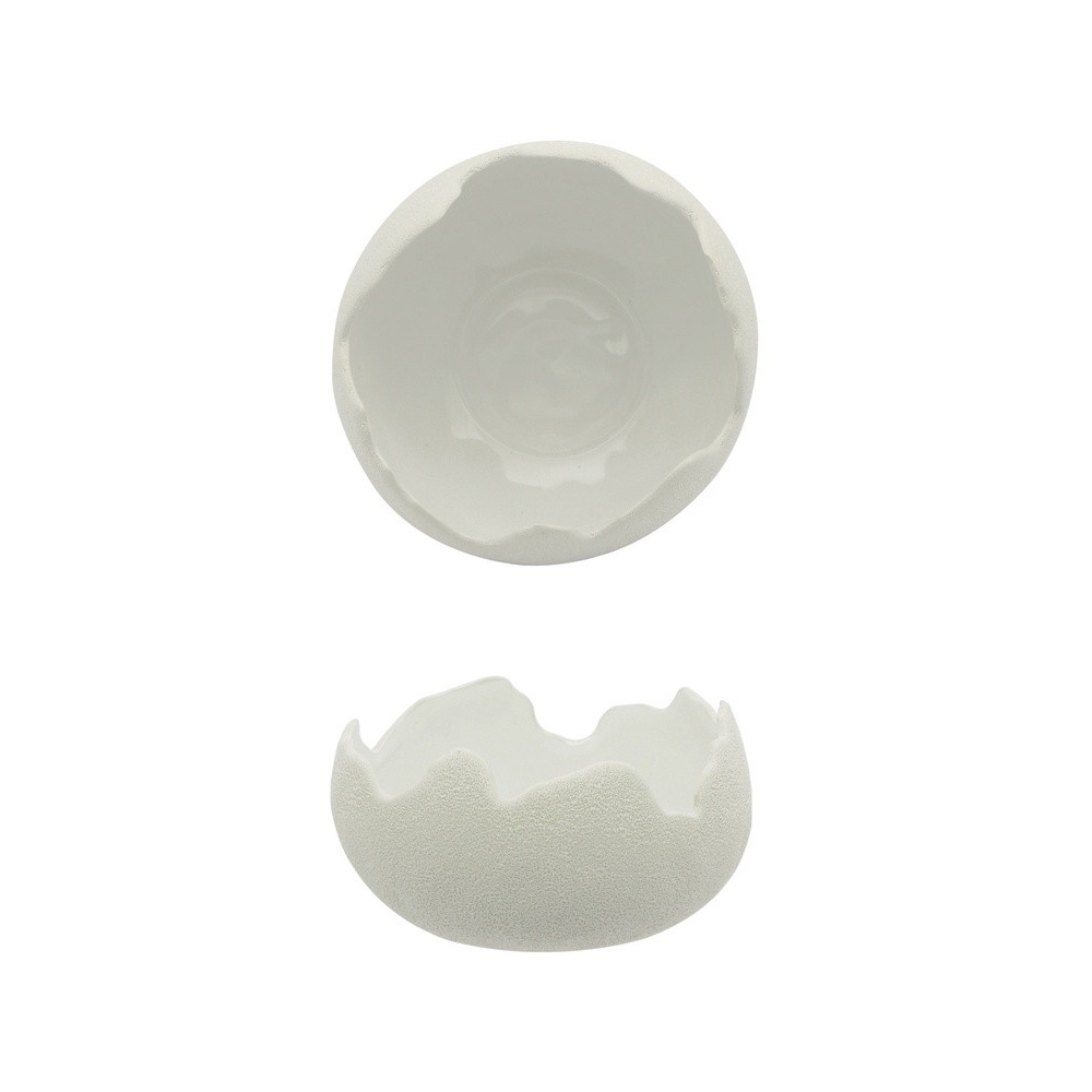 Huevera Genesys Evo blanca, Ø 14,2 cm, H 8, Porcelana blanca con relieve Fenixe