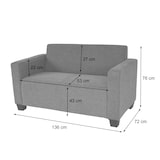 thumbnail of 2-zits bank Lyon loungebank stof/textiel ~ bruin