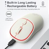 thumbnail of Souris Sans Fil Silencieuse Rechargeable 1600 DPI Rose Pour PC Et Mac Bleu YONIS