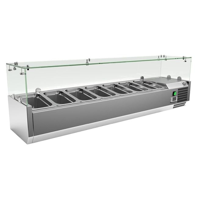 Gastro-Inox Aufsatzkühlvitrine aus Edelstahl 7 x GN1/4