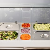 thumbnail of Stalgast Starline Saladette mit Glasaufsatz, 2-türig, GN 1/1, Aufnahme 10x GN1/4, 900x705x1300 mm (BxTxH), ohne Aufkantung (KT4317240)