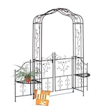 thumbnail of DanDiBo Rosenbogen mit Tür Metall 18602 Torbogen Gartentor Eisen Rankhilfe Rankgitter Rundbogen Tor