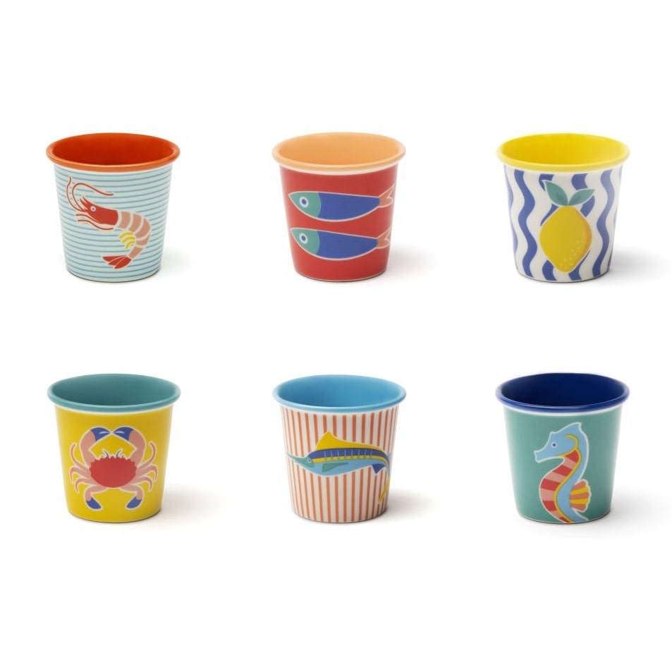Excelsa lot de 6 tasses à café Corfu' porcelaine 9 cl multicolore