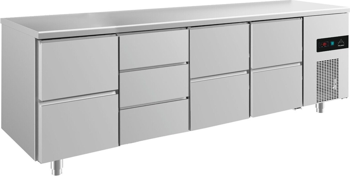 Gastro Kühltisch 9 Schubladen Umluftkühlung 2330x700x850mm -2/+8°C 632 L