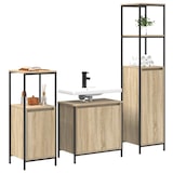 thumbnail of vidaXL Badezimmermöbel Set mit Regal 3 pcs Sonoma-Eiche und Schwarz