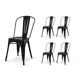 thumbnail of Lot de 4 chaises style industriel en métal noir brillant