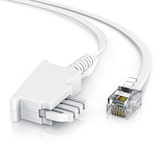 thumbnail of CSL - 3m Telefonkabel TAE-F Stecker auf RJ11 Stecker − Int. Norm 6P4C / 4-polig belegt − Flachkabel - TAE-F - weiß