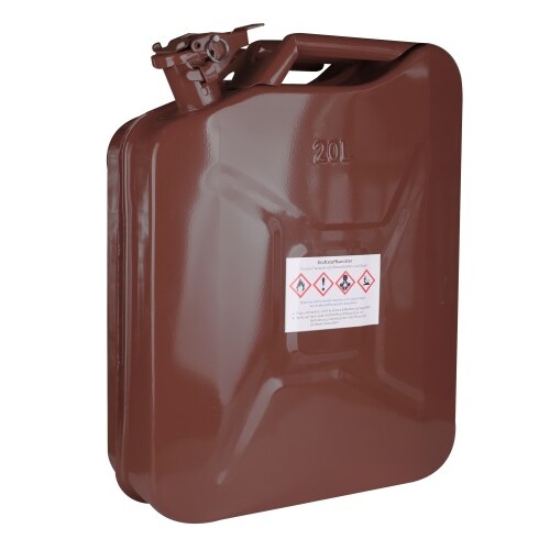 Kraftstoffkanister Benzinkanister Metall Dieselkanister Reservekanister braun 20L : 20 Liter : Braun