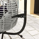 thumbnail of Outsunny silla colgante huevo con soporte columpio jardín exterior con cesta plegable cojín y reposacabezas para interior exterior carga 120 kg gris