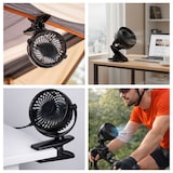 thumbnail of WellHome - Set di 4 ventilatori con clip 1200mAh colore Nero Ø13x17,5 cm