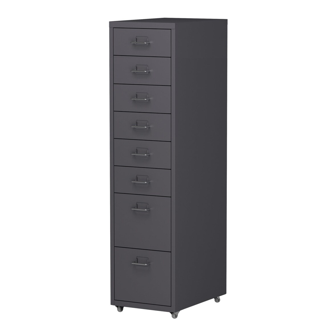 Helloshop26 - Caisson de bureau armoire meuble de rangement à roulettes avec 8 tiroirs 109 x 28 x 41 cm gris foncé 03_0009112