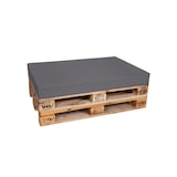 thumbnail of TexDeko Palettenkissen für Europalette 120x80x12cm Wasser-& Schmutzabweisend, abnehmbarer Bezug mit Reißverschluss, waschbar (Grau)