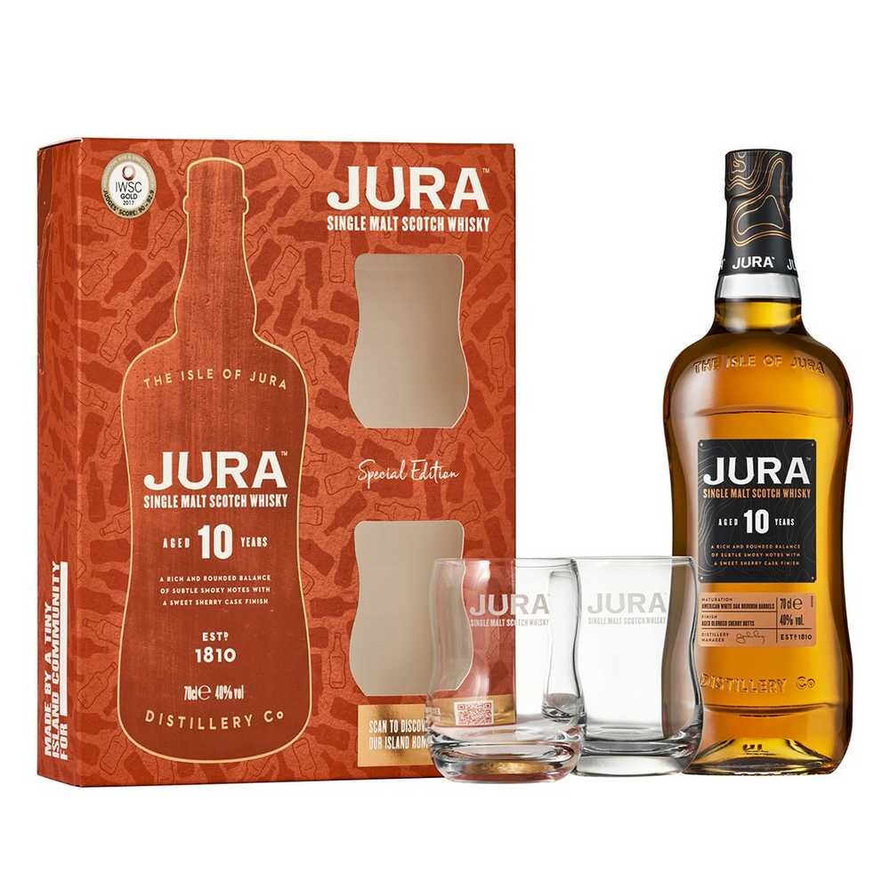 Jura 10 ans Coffret 2 Verres 70cl 40%