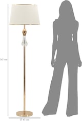 thumbnail of Bratislava Glam Stehlampe 165 cm - Goldfarbene Metall-Stehlampe mit Glasdekorationen und beigefarbenem Lampenschirm - 40 W E27