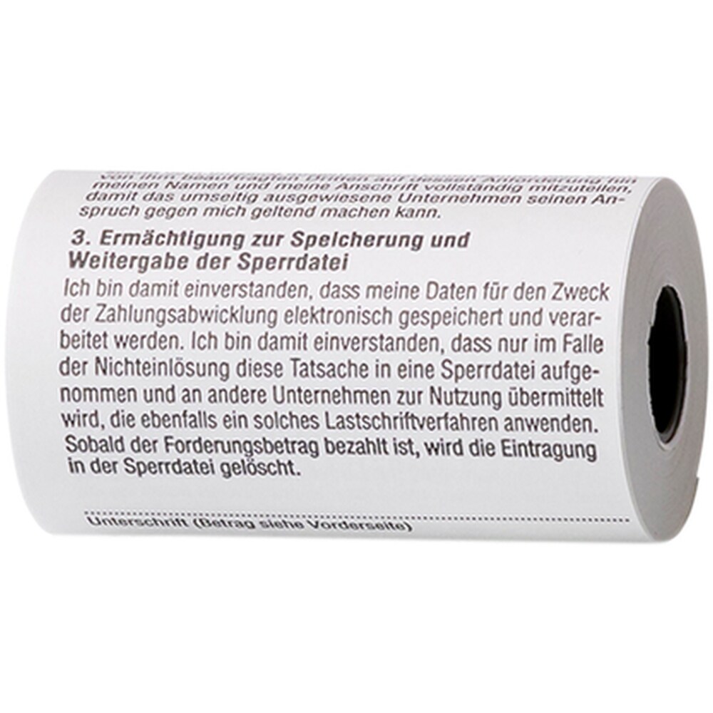 Thermorolle 57 x 40 x 12mm /18m weiß mit SEPA-Lastschrift VE=50 Stück
