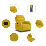 thumbnail of vidaXL Massagesessel Gelb Samt