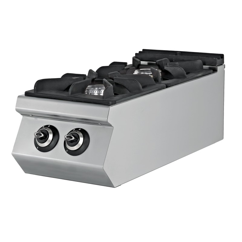 Cocina de gas de sobremesa 2 fuegos 2 x 7,15 kw 400x730x300mm