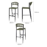 thumbnail of Bolero Eden PE Twist Rattan Outdoor Barhocker Grün (2 Stück)