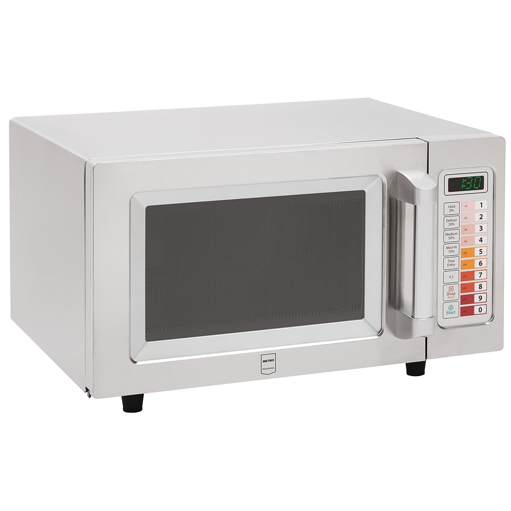 METRO Professional Microondas GMW1125, aço inoxidável, 51.1 x 43.2 x 31.1 cm, 25 L, 100 programas, temporizador 60 min, prato de max Ø 30.5 cm, prata