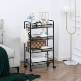 thumbnail of HOMCOM Carrello da Cucina a 4 Ripiani con 4 Ganci e 4 Ruote Nero