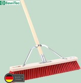 thumbnail of Stabiler Straßenbesen 100cm Breit mit speziellem Stielstabilisator und Stiel 160cm Lang rote Borsten Besen Kehrbesen