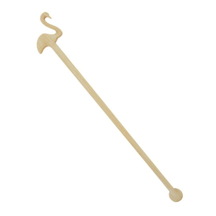 MONOUSO - Bambus Getränkrührer Flamingo 14cm (50 Stück)