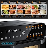 thumbnail of Arendo Heißluftfritteuse 1800 Watt, Minibackofen, Airfryer, 25L, Edelstahl, Pizzaofen, 4 Ebenen, Mini Backofen mit Umluft, Timer, 12 Programme
