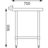 thumbnail of Vogue Arbeitstisch mit Aufkantung und Regalboden 90 x 70cm