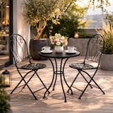 thumbnail of Eisenstuhl 2er-Set im Jugendstil, antike, handgefertigte Gartenstühle, klappbar, Schwarz, Raburg Mayla