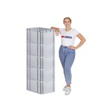 thumbnail of PROREGAL 5x Eurobox NextGen Grip mit Scharnierdeckel & blauen Verschlüssen | HxBxT 32x40x60cm | 65 Liter | Griffe geschlossen | Verstärkter Boden