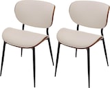 thumbnail of 2er-Set Esszimmerstuhl HWC-O45, Stuhl, Bugholz Kunstleder 280g/m² Öko-Tex FSC® ~ Walnuss-Optik, weiß
