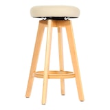 thumbnail of Set van 2 barkrukken Navan, barkruk counter stool, hout imitatieleer draaibaar ~ crème, lichtgekleurde poten