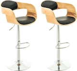 thumbnail of Décoshop26 - Set aus 2 Barhockern im skandinavischen Design aus schwarzem PVC und hellem Holzrahmen 10_0004246