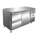 thumbnail of Gastro Edelstahl Kühltisch Kühltheke 1 Tür / 2 Schubladen 142 L -2/+8°C