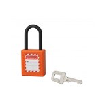 thumbnail of Cadenas de consignation LOTO Lockout Tagout 40 mm anse nylon Ø 6 x 38 mm orange