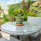 thumbnail of Relaxdays Glasplatte, Ø 50 cm, 8 mm dick, gehärtetes ESG, runde Glasscheibe für Tisch & Kamin, Tischplatte, transparent