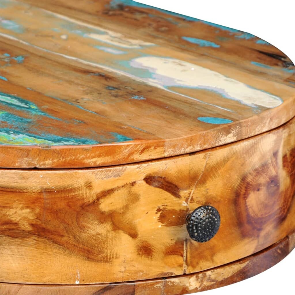 vidaXL Bureau met ijzeren poten massief gerecycled hout