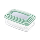 thumbnail of Set 5 Recipientes Herméticos para Alimentos, de forma Rectangular Verde 7house