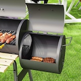 thumbnail of Barbacoa de Carbón 3 en 1 con Termómetro y Ruedas Estantes de Madera Picnic