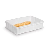 thumbnail of Cassetta chiusa in PEHD (Polietilene ad alta densità) per trasporto e conservazione alimenti - L 60 x P 40 x H 13 cm - Bianco neutro
