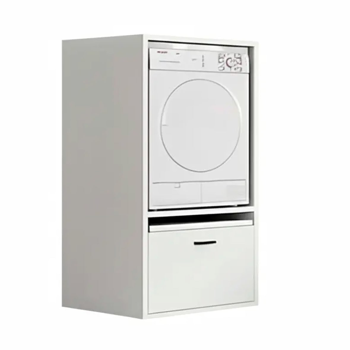 Mobile Per Lavatrice Asciugatrice Armadio Mobiletto Bagno Mobili Salvaspazio Con Cassetto E Mensola Allungabile Scaffale In Legno 70x146x64 Cm Bianco
