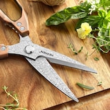 thumbnail of Hezhen - Keukenschaar Damascus 110 laags - lengte 23 cm - gewicht 213 gram - bronskleurig handvat van aluminiumlegering