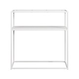 thumbnail of Helloshop26 - Table console métal verre trempé 80 x 80 x 30 cm blanc transparent 03_0008580
