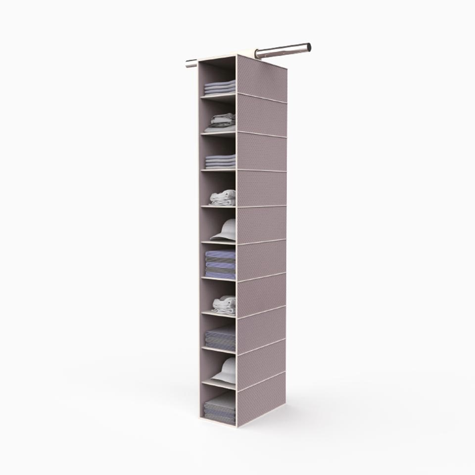 Organizador colgante HARI con 10 estantes 15X30X120cm