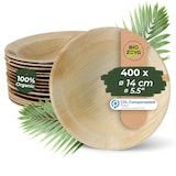 thumbnail of BIOZOYG 400 Stück tiefe Einwegteller Ø 14cm Suppenteller Palmblatt-Teller, Schale für Suppe und Eintöpfe, Partys und Catering, biologisch abbaubar