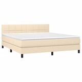 thumbnail of vidaXL Boxspringbett mit Matratze & LED Creme 180x200 cm Stoff